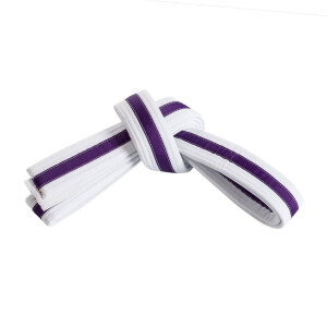 Striped belt double wrap 0 Wht/Pur