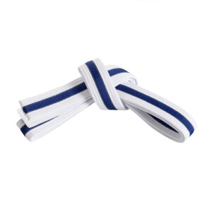 Striped belt double wrap 1 Wht/Blu