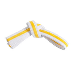 Striped belt double wrap 5 Wht/Yel