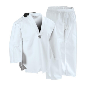 7 oz. Mittelgewicht TKD Schüler Uniform 6 Weiss