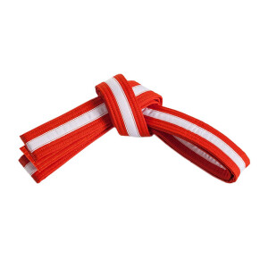 Double Wrap Striped White Belt Orange/White 1